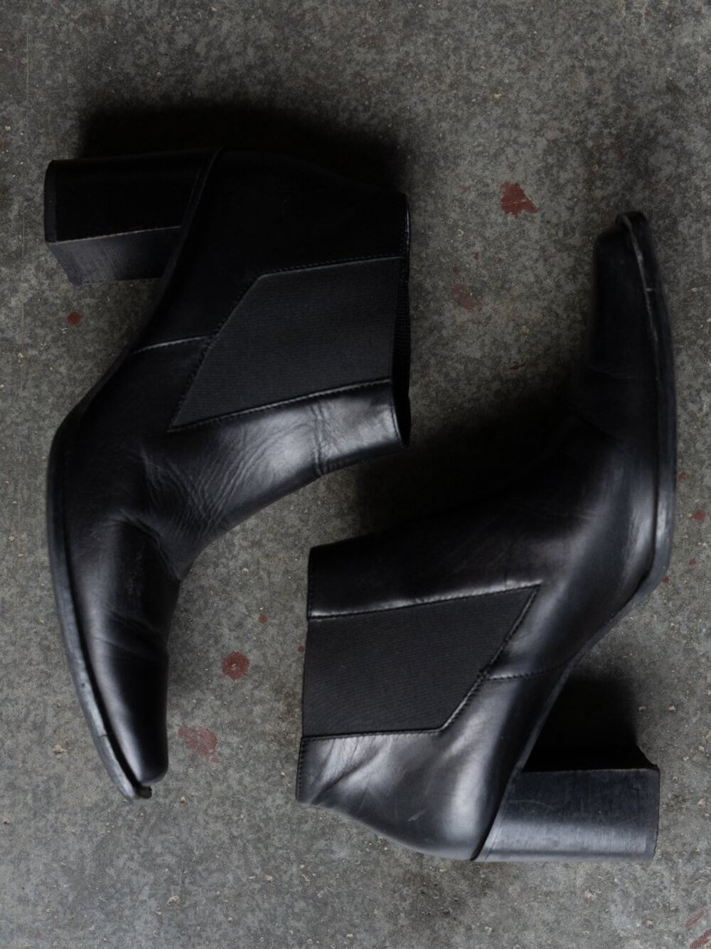 Paul Green Black Leather Ankle Boots